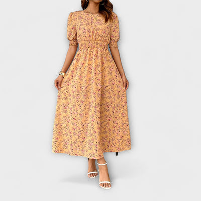 Amelia – Vestido con escote redondo y estampado floral
