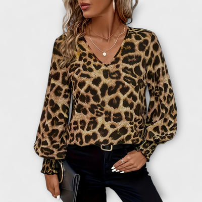 Blusa Estilosa con Estampado de Leopardo
