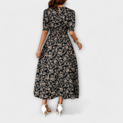 Amelia – Vestido con escote redondo y estampado floral