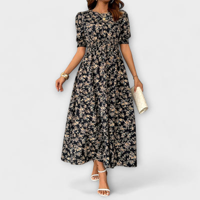Amelia – Vestido con escote redondo y estampado floral