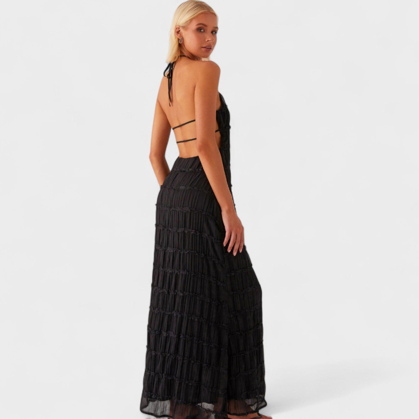 ADELINE - VESTIDO LARGO CON CUELLO HALTER