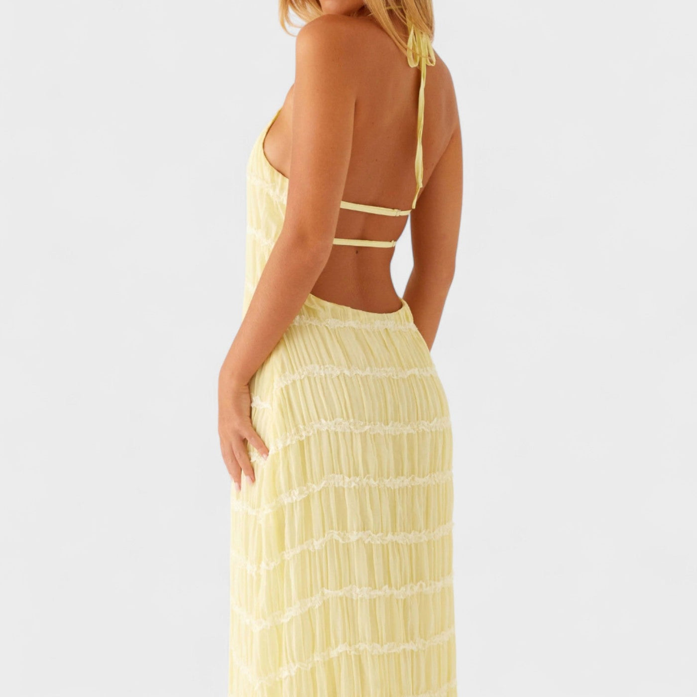 ADELINE - VESTIDO LARGO CON CUELLO HALTER