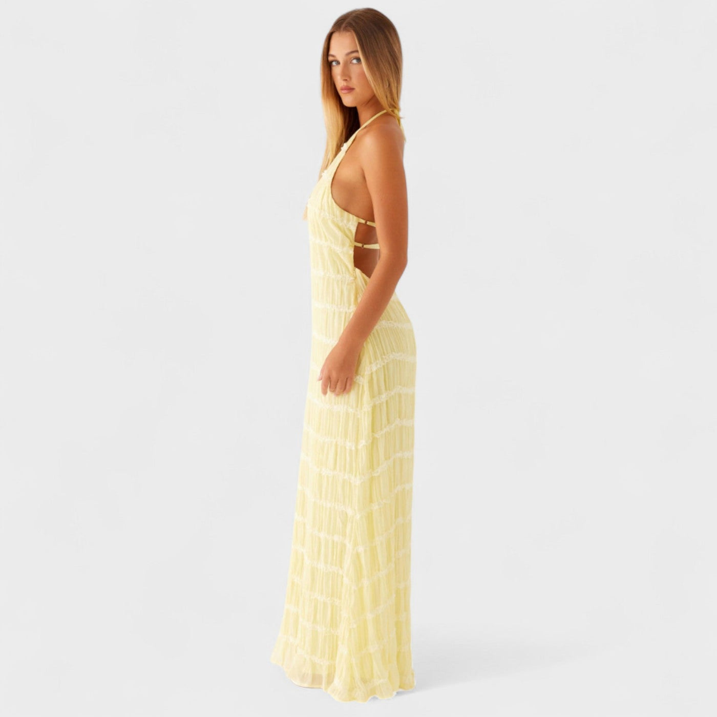 ADELINE - VESTIDO LARGO CON CUELLO HALTER