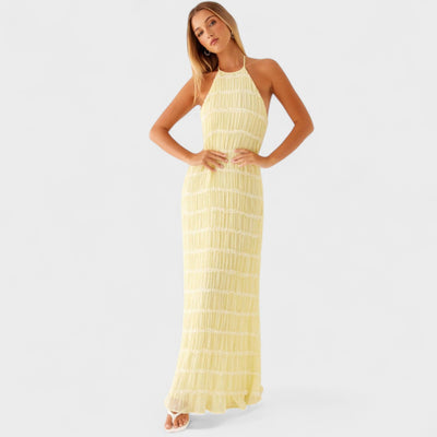 ADELINE - VESTIDO LARGO CON CUELLO HALTER