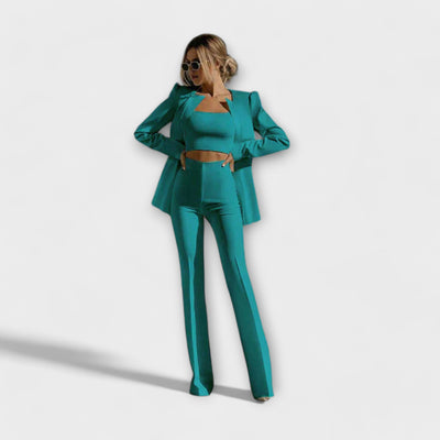 Selina – Elegante Conjunto de 3 Piezas (Blazer, Top, Pantalón)