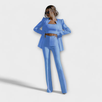 Selina – Elegante Conjunto de 3 Piezas (Blazer, Top, Pantalón)