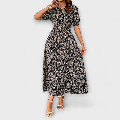 Amelia – Vestido con escote redondo y estampado floral
