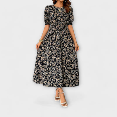 Amelia – Vestido con escote redondo y estampado floral