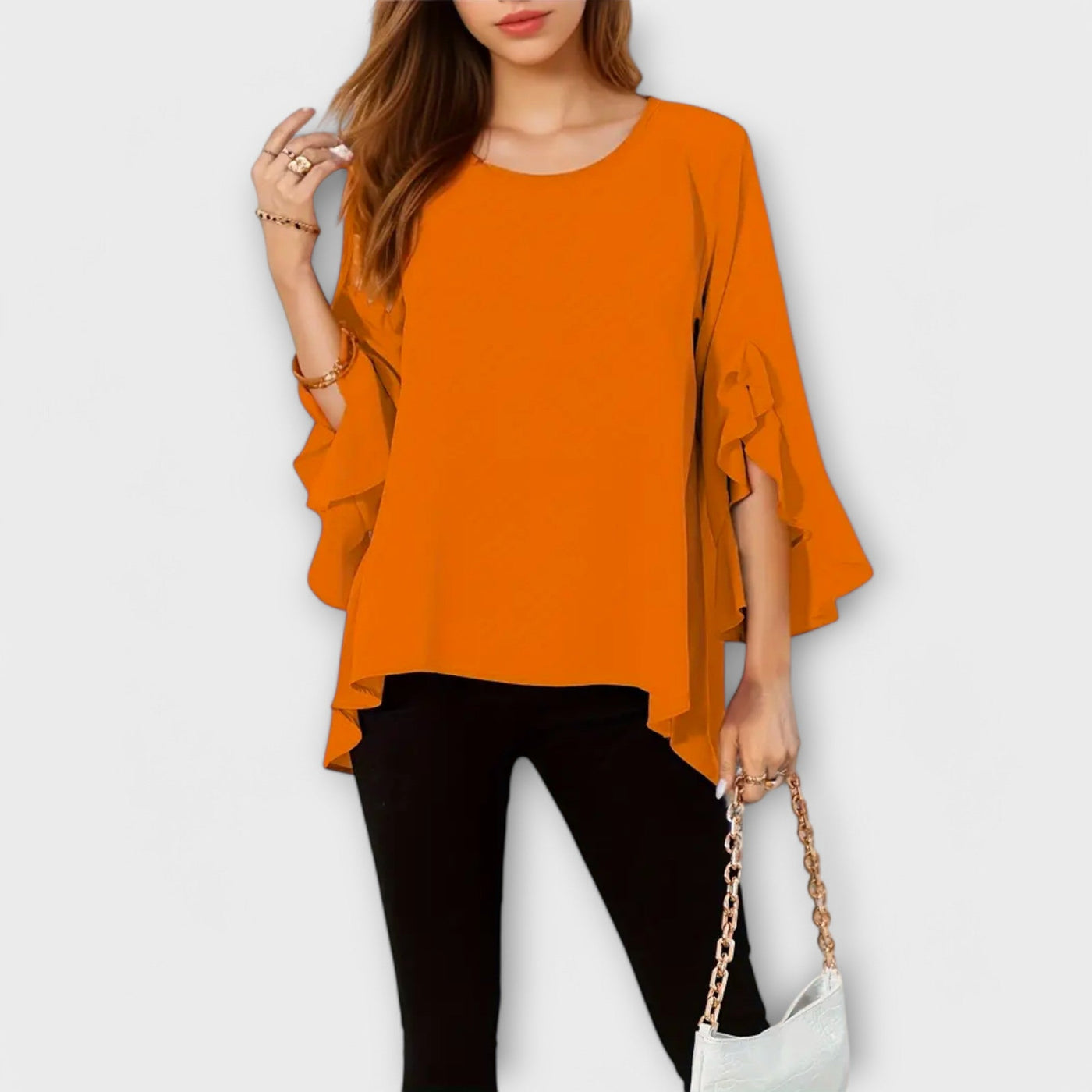 Aria - La Blusa Perfecta para la Primavera con Escote Redondo