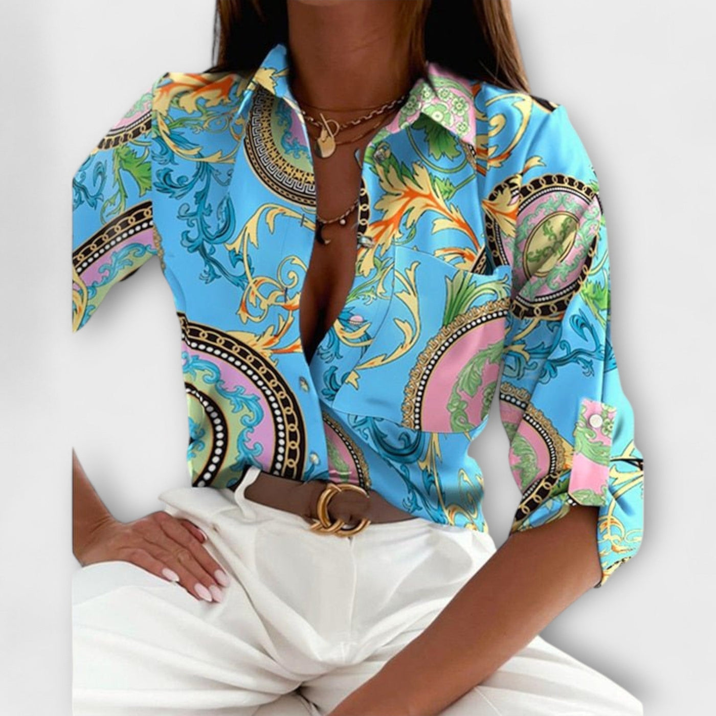 Blusa con Cuello Clásico